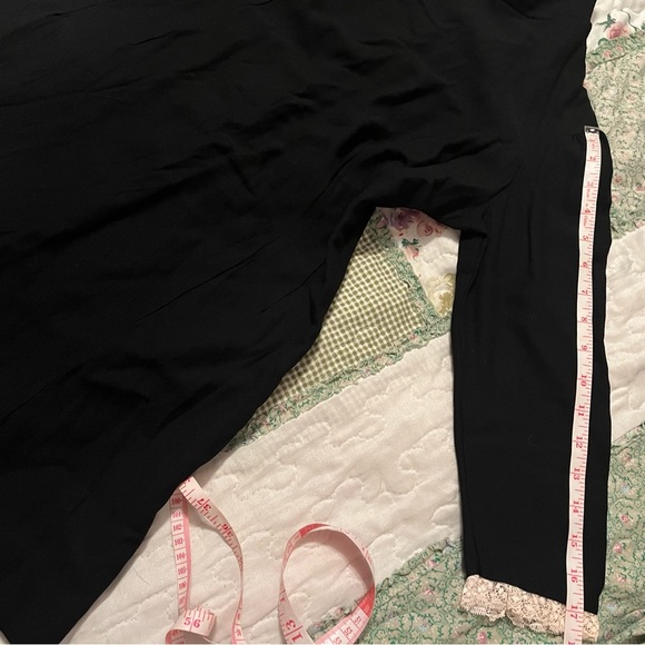 Vintage black lace-edged blouse / cream lace Wednesday handmade one of a kind - Picture 9 of 12